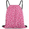 Generic Pink Cheetah Leopard Borsa Palestra Sacca con Cordoncino Stringa Moda per Vita Quotidiana Nuoto Vacanze Tasche Coulisse 36X42Cm