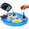 Generisch Portabicchieri gonfiabile, in PVC, 72 x 53 cm, tavolo galleggiante, 9 fori, portabicchieri multifunzione con carte da gioco incluse, supporta bevande, snack, mare, giardino