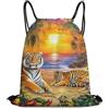 Generic Commuting, Tropical Tiger Animal World King Art Tasche Coulisse Sacca da Palestra Stringa Moda per Yoga Escursionismo Nuoto Borsa Palestra 36X42Cm