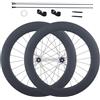 LSRRYD Set Di Ruote Con Cricchetto 36/54T 700C*25-38C Ruote per Bici Da Strada In Carbonio 75mm Cerchi Da Ciclismo Tubeless Ready Perno Passante Con Bloccaggio Centrale, Cassetta 8-12 Velocità(54T)
