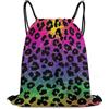 Generic Hot Pink Purple Cheetah Leopard Print Borsa con Cordoncino Sacca da Palestra Unisex Stringa per Shopping Vacanze Yoga Borsa Coulisse 36X42Cm