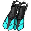 XIUsheUA pinne nuoto Pinne da snorkeling con fibbie regolabili, pinne nuoto corte in silicone, scarpe sub tacco aperto, taglia viaggio, for adulti, uomini e donne per nuoto e immersione(Sky Blue,L/XL)