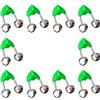 XAGMODSHN 10Pcs Canna Da Pesca Allarme Campane Clip Morsi Da Pesca Allarme Doppie Campane Morsi Indicatori Affrontare Morsetti Facile da Usare Esca Asta con Doppia