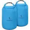 ioutdoor Set di sacchetti impermeabili da 2 l/5 l/10 l/20 l, Blu, 10L+10L | Borse impermeabili leggere per rafting, escursionismo, campeggio, pesca, canottaggio
