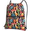 Generic Borsa con Coulisse Mushroom Sportiva Sacche Lavabile Zaino Casual Pieghevole per Compleanno Regalino Scuola