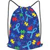 Lsjuee Puzzle a colori Modello di disturbo autistico Zaino con coulisse Borsa sportiva da palestra per yoga Nuoto Borsa sportiva da palestra