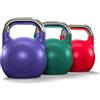 Atletica Set di kettlebell da competizione | Finisher | Kettlebell - 20 kg, 24 kg, 32 kg, in ghisa sferica, qualità da studio, logo discreto, codice colore competizione per una facile maneggevolezza