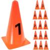 Angoily 15 Pezzi Coni da Calcio Numerati Arancia in Plastica per Allenamento Protetto e Facile da Tracciare, per Festa Calcio Decor e Allenamento Basket