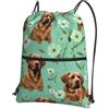 Generic Borsa con Coulisse Shorthaired Pointer Beautiful Flowers Sportiva Sacche Pieghevole Sacche Zaino Multifunzione per Scuola Shopping