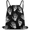 Generic Heavy Metal Rock Skull Hand Art Borsa Coulisse Sacca con Cordoncino Regolabile Pieghevole per All'Aperto Shopping Campeggio Tasche Coulisse 36X42Cm