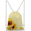 Jubonexis Zaino con due girasoli ad acquerello, con petali gialli luminosi, con coulisse, in tela, leggero, per sport e palestra, per uomini e donne
