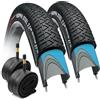 Fincci Hoppa Set BMX 20x2.10 Copertoni Bici 20 e Camere - 2 Copertone Bici 20 Pollici Pieghevoli + Camere Schrader Antiforatura Nylon 2.5mm 27 TPI 56-406 - per Trick, Freestyle, Pieghevole
