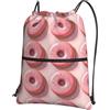 Generic Borsa con Coulisse Doughnut Pattern Sportiva Sacche Pieghevole Zaino Casual Portatile per Scuola Viaggio