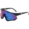 PureBowlic Occhiali da sole da ciclismo per uomini e donne con protezione UV, occhiali sportivi leggeri antivento con lenti intercambiabili per corsa, montatura nera, lenti verdi (C)