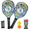 Generic Set di racchette da racchetta, con manico antiscivolo, portatile, leggero, con custodia, per bambini, per spiaggia, prato, cortile, riunioni di famiglia, eventi comunitari