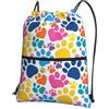 Generic Sportiva Sacche Dog Pawful Paws Pattern Borsa con Coulisse Antipolvere Zaino Casual Portatile per Shopping Compleanno Regalino
