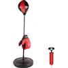 Ejoyous Set da Boxe Con Punching Ball, Supporto Regolabile 75-105 cm, Guantoni, Pompa - Sport e Allenamento di Combattimento
