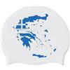 GONMFKM Cuffia Da Nuoto Con Bandiera Della Mappa Della Repubblica Di Grecia - Cuffia Da Nuoto Personalizzata Per Capelli Lunghi Corti Cuffia Da Nuoto In Silicone Per Donne Uomini Adulti Giovani Unisex Grecia