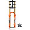 LHHL DH MTB Forcella Ammortizzata Aria 27.5/29 Downhill Mountain Bike Bici Forcella Anteriore Doppia Spalla Assale Passante Boost 15x110mm Corsa 180mm(Orange,27.5in)