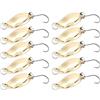 Leftwei Esche da Pesca 10 Pezzi Esche Wobbler in Metallo Brillante per gli Appassionati di Pesca D'acqua Dolce 3,2 Cm Oro/argento (#1)
