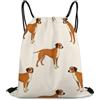 Generic Boxer Dog Pattern Dog Lover Pet Borsa Coulisse Gym Sack Stringa Regolabile per Viaggi Vita Quotidiana All'Aperto Borsa Palestra 36X42Cm