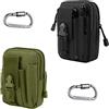 Manqyi 2 Pezzo Tasca Molle Tattica, Tattica Militare Borsello, Marsupio Tattica Militare, Marsupi Tattici, Pratico Versatile Borsello da Cintura, con Moschettone, per Pesca, Sport All'Aria Aperta, Ciclismo