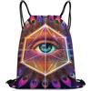 Generic Commuting, Colorful Tattoo Trippy Acid Eye Borsa con Cordoncino Gym Sack Pieghevole Stringa per Campeggio Nuoto Spiaggia Borsa Coulisse 36X42Cm