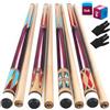Aklot Pool Cues, Bastone da Piscina Unisex, Red 4 Stecche da Biliardo, 4 Pezzi