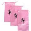 iplusmile Set 3 Borse per Scarpe da Ballo in Raso Ampia Capacità e Resistente allo Strappo, Borsone per Danza Classica Bambina per Viaggio e Yoga