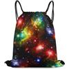 Generic Colorful Rainbow Galaxy Borsa Coulisse Zaini Sportivi Unisex Regolabile per Spiaggia Uomo Campeggio Borsa con Cordoncino 36X42Cm