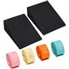 Qnbonrich Set di 2 estensori per polpacci - Squat Wedge con 4 fasce per fitness, per polpacci e cuneo per ginocchia per allungare muscoli e fasce, tavola inclinata per squat, sollevamento pesi e yoga