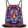 Generic Magical Animal King Tiger Art Borsa Sportiva Zaino con Cordone Moda Regolabile per Escursionismo Uomo Campeggio Tasche Coulisse 36X42Cm