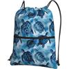 Generic Sportiva Sacche Watercolors Blue Sea Turtle Borsa con Coulisse Multifunzione Sacca con Coulisse Pieghevole per Yoga Viaggio