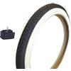 MADICKS Copertone e Camera d'Aria 20 x 1.75 (47-406) per Bicicletta City Bike, Olanda e Graziella - Pneumatico Stradale Bianco/Nero in Gomma per Scatto Fisso e Trekking con Fascia Bianca
