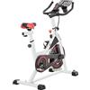 DecHome - Cyclette Professionale Spin Bike, Volano 8kg, 103L x 53P x 105-117.5Acm, Bianco, Rosso e Nero