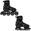 RAVEN Pattini in linea Inliner Raven Pulse regolabili come pattini in linea 2in1/PRO Black con lame da hockey su ghiaccio (PRO Black con lame da hockey su ghiaccio, 43-46)