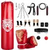 VeftBltrem Sacco da boxe per adulti, 120 cm, sacco da boxe pesante con guantoni da boxe da 283 g, allenamento della forza di presa, corda per saltare, palla riflessa, fasce per mani, montaggio a soffitto, set