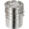 Gettimore Set di pentole da campeggio, 304 per pentole pieghevoli in acciaio inox con design impilabile, tazza portatile per escursioni all'aperto viaggi