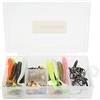 Mtlavishness Kit di attrezzatura da pesca da 66 pezzi con scatola per attrezzatura inclusa esca morbida con coda a T e gancio off set Set di accessori da pesca completamente