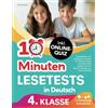 Laurel Verlag 10-Minuten Lesetests in Deutsch 4. Klasse: Das gezielte Lesetraining für zu Hause inkl. Online-Quiz - zu besseren Noten mit spannenden Texten und interaktiven Übungen zum Leseverständnis