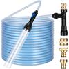 DXOPHIEX Aspirapolvere per Ghiaia per Acquario, Kit per Cambio Acqua, sifone Pompa Universale con 3 adattatori in Metallo per Una Rapida Pulizia dell'acquario e Cambio dell'Acqua (15 m)