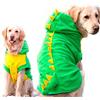 FLAdorepet Divertente costume per Halloween per cani di taglia grande, pigiama invernale con cappuccio, caldo cappotto per Golden Retriever Pitbull (6XL, verde)