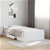 Vidaxl Giroletto con Cassetti Bianco 100x200 cm in Legno Multistrato