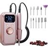 YOBWOK Fresa per Unghie Professionale 40000 RPM Portatile Ricaricabile Lima per Unghie Elettrica Velocità Regolabile Manicure Set Trapano Elettrico con Display a LED per Saloni di Unghie, Manicure DIY