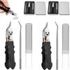 WANWEN Black Anti-Slip Grip Gear Lock Nail Clipper Set with Ultra-Sharp Tips for Precise Access to Nail Grooves, Pro Nail Tools 3 Piece, Long Handled Nail Trimmer Set, Eagle Beak Angled for Men Women (1set)
