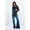 Desigual, pantalone jeans flare M. C. Lacroix, Donna, Cotone, Blu, 34