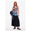 Desigual, Gonna lunga plissettata in denim, Donna, Blu, L