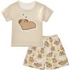 Mnsruu Chill Out Cute Capybara Pigiama Estivo Set Corto Cotone Sleepwear 2 Pezzi Multicolore, Multicolore, 12 anni