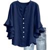 Generico Camicie Donna Camicie Donna Lino Solidi Eleganti Maglie Primavera Camicione Camicia da A Maniche Corte in Tinta Unita Maglia Manica Lunga Cotone T Shirt Lino Abbigliamento Primavera