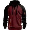 MEDUOLA Uomo Felpa con Cappuccio a Blocchi di Colore Felpa con Zip Ragazzi e Uomini Felpa con Zip Jogging Pullover L,Nero